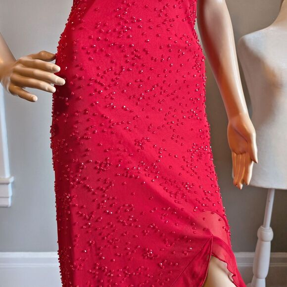 Vintage 90s Masquerade Prom Gown Siren Red Jessica Rabbit Salsa Whimsygoth 11 - Picture 9 of 13